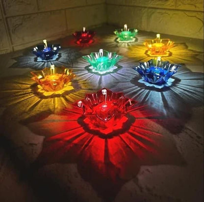 3D Reflective Diya with Colorful Shadow (Pack of 4/12/24)